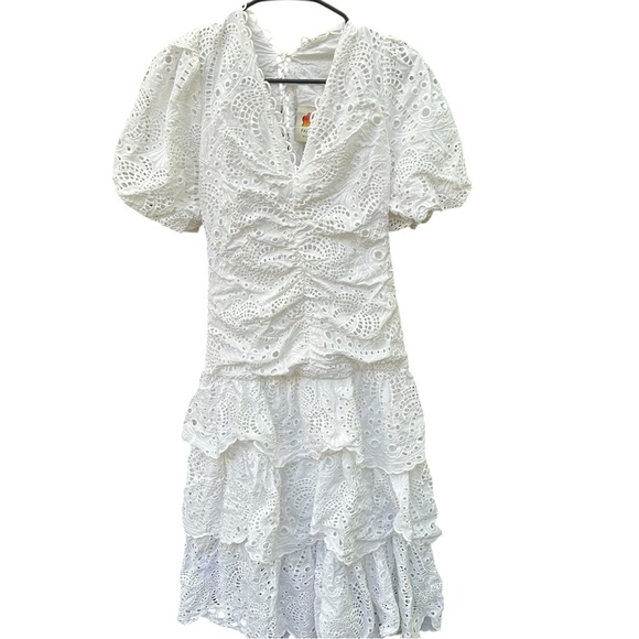 FARM RIO White Eyelet Midi Dress - Picture 2 of 7